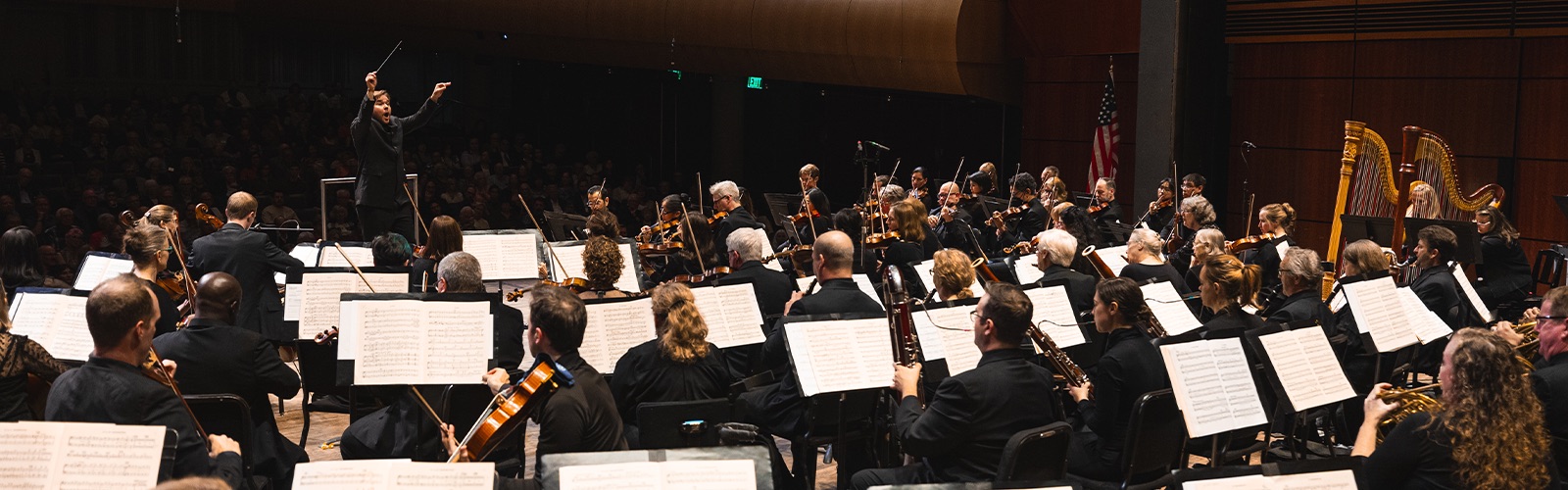 The full Grand Rapids Symphony orchestra in performance
